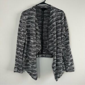 Long Sleeve Rafaella Black and White Striped Cardigan